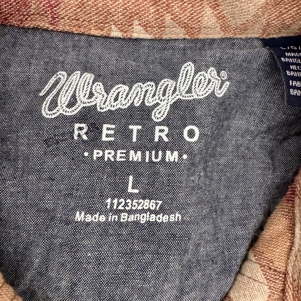 Wrangler Retro Southwestern Aztec Print Snap Western Shirt Jacket Men's Size L H - Picture 7 of 9